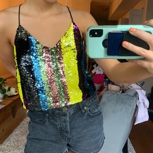 Sequin crop top